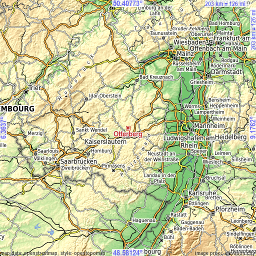 Topographic map of Otterberg