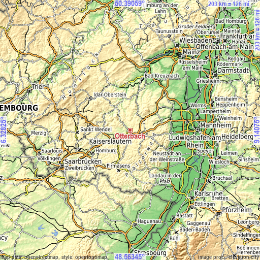 Topographic map of Otterbach