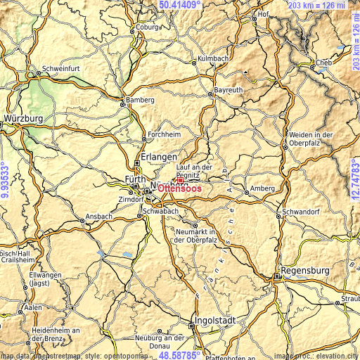 Topographic map of Ottensoos