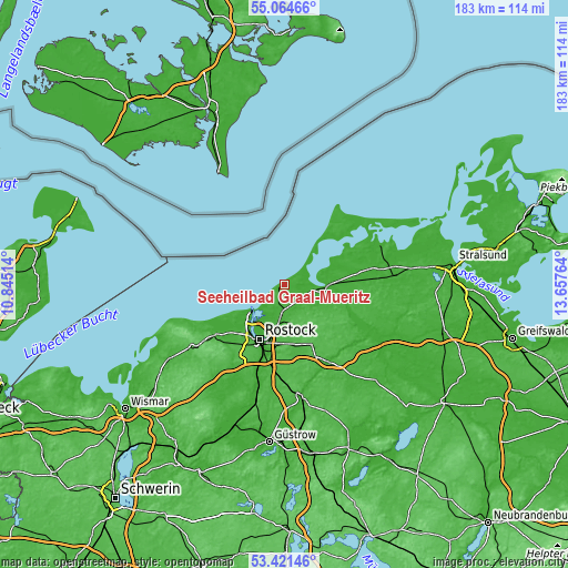 Topographic map of Seeheilbad Graal-Müritz