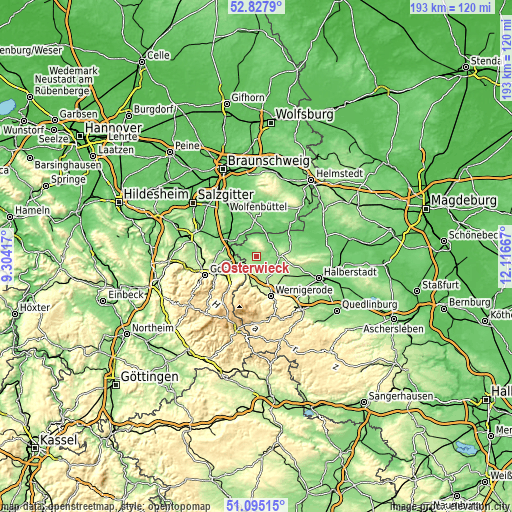 Topographic map of Osterwieck