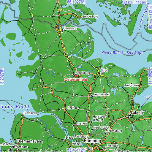 Topographic map of Osterrönfeld