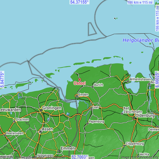 Topographic map of Osteel