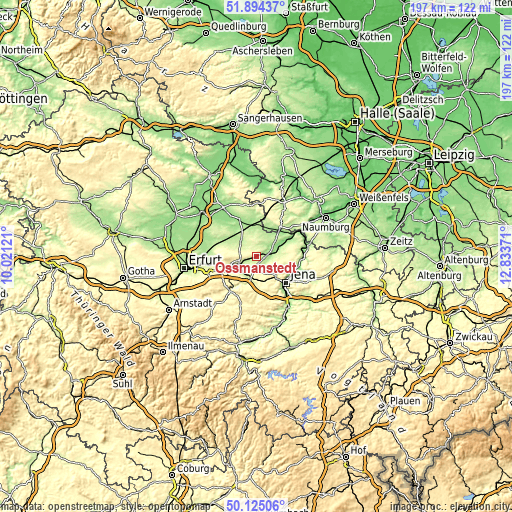 Topographic map of Oßmanstedt