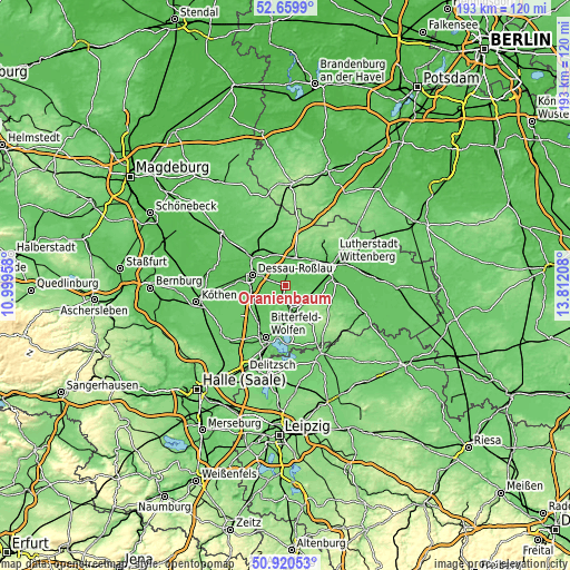 Topographic map of Oranienbaum
