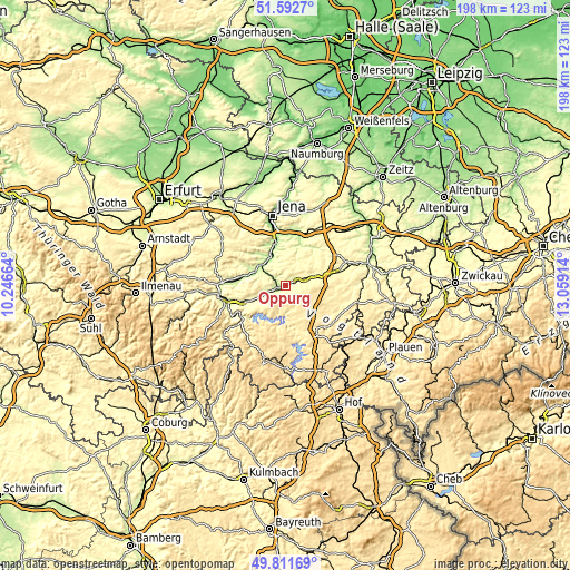 Topographic map of Oppurg