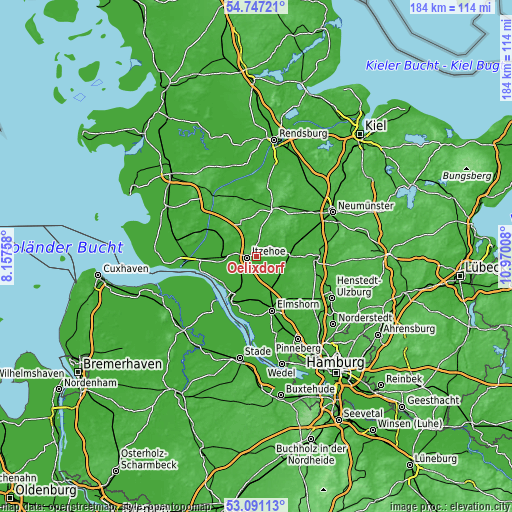 Topographic map of Oelixdorf