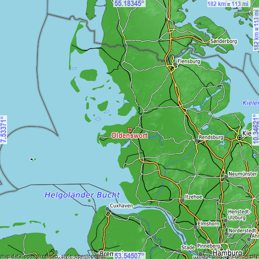 Topographic map of Oldenswort