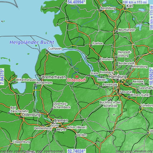 Topographic map of Oldendorf