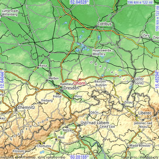 Topographic map of Ohorn