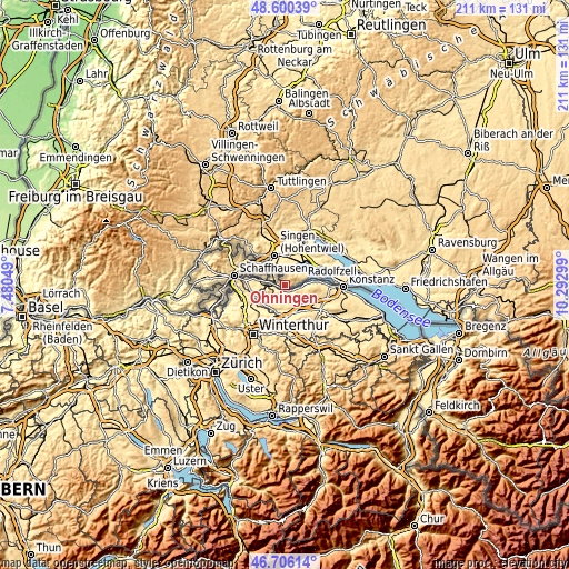 Topographic map of Öhningen