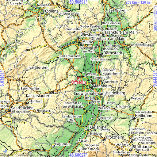 Topographic map of Offstein