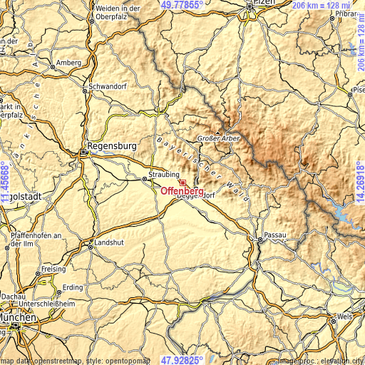 Topographic map of Offenberg