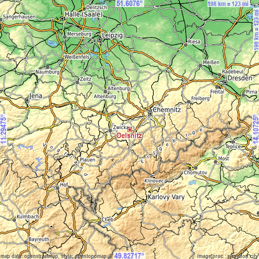Topographic map of Oelsnitz