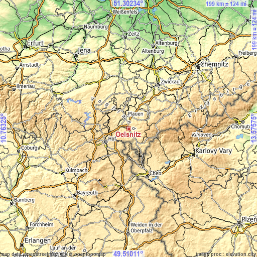 Topographic map of Oelsnitz