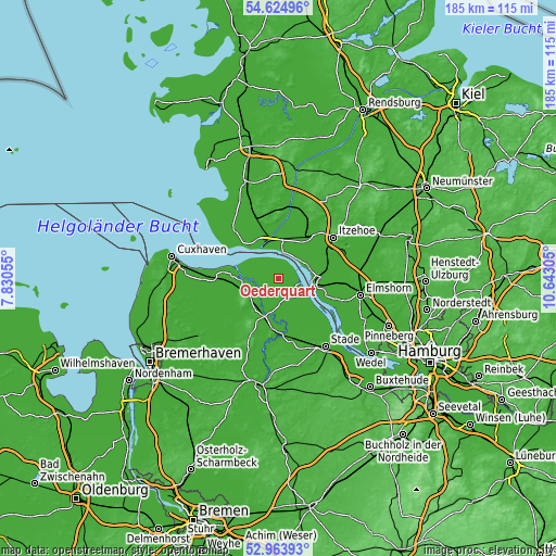 Topographic map of Oederquart