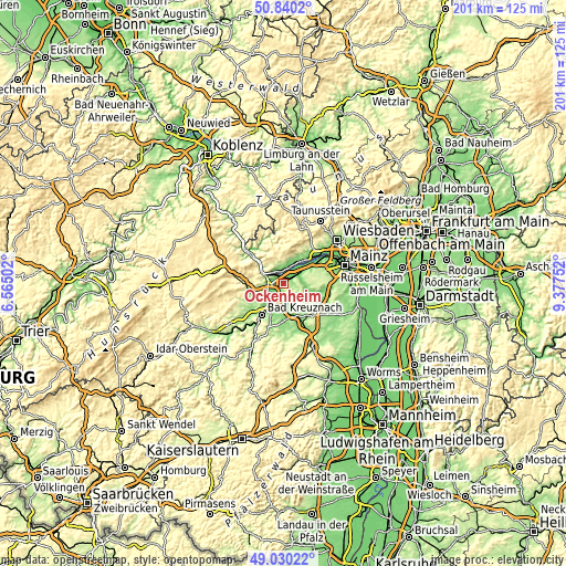 Topographic map of Ockenheim