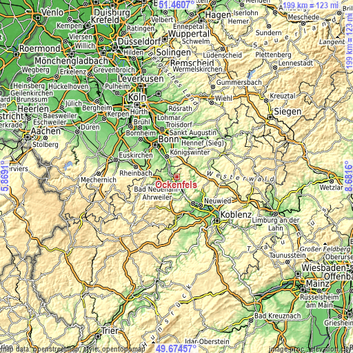 Topographic map of Ockenfels