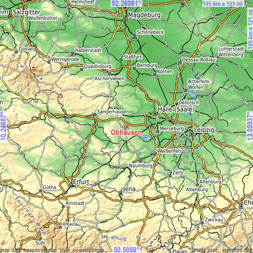 Topographic map of Obhausen