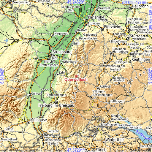 Topographic map of Oberwolfach