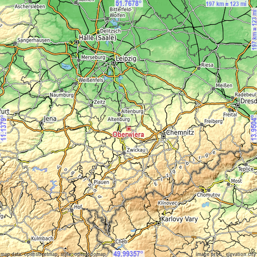 Topographic map of Oberwiera