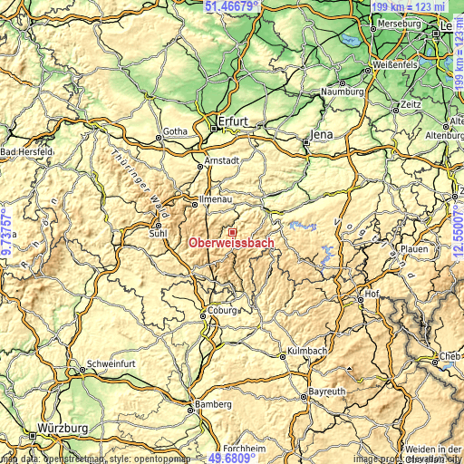 Topographic map of Oberweißbach