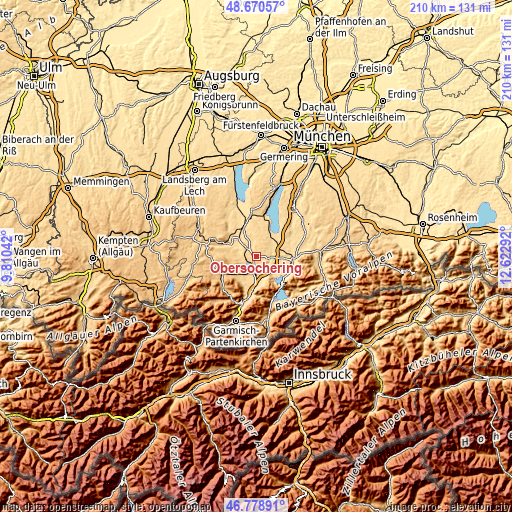 Topographic map of Obersöchering