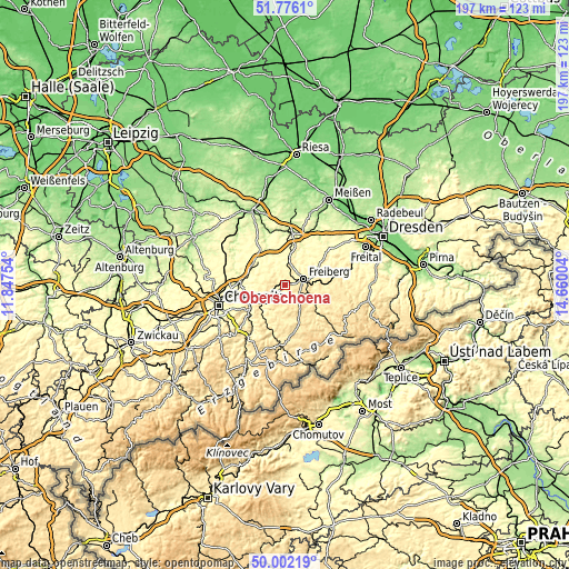 Topographic map of Oberschöna