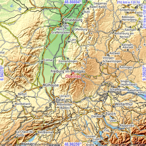 Topographic map of Oberried
