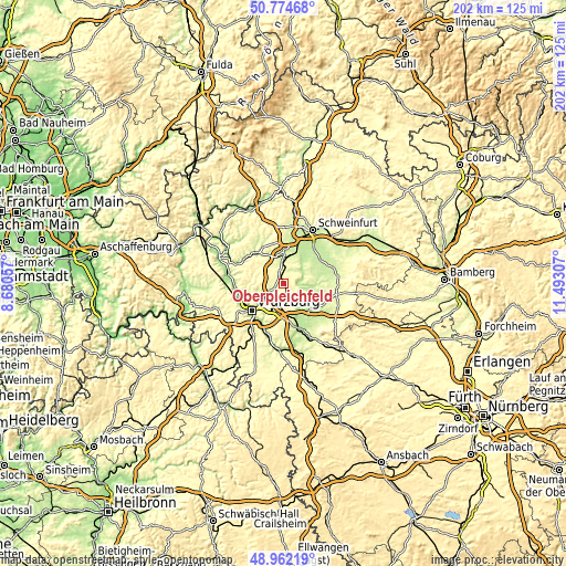 Topographic map of Oberpleichfeld