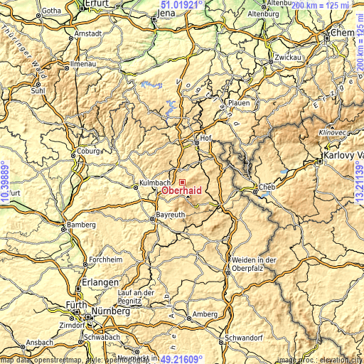 Topographic map of Oberhaid