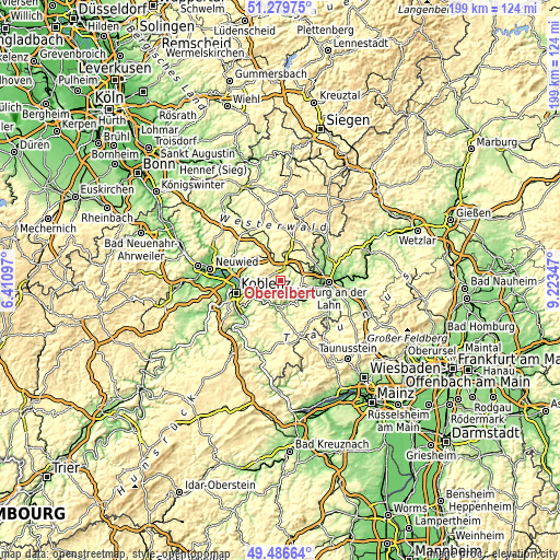 Topographic map of Oberelbert