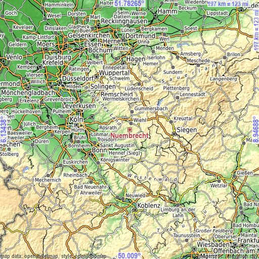 Topographic map of Nümbrecht