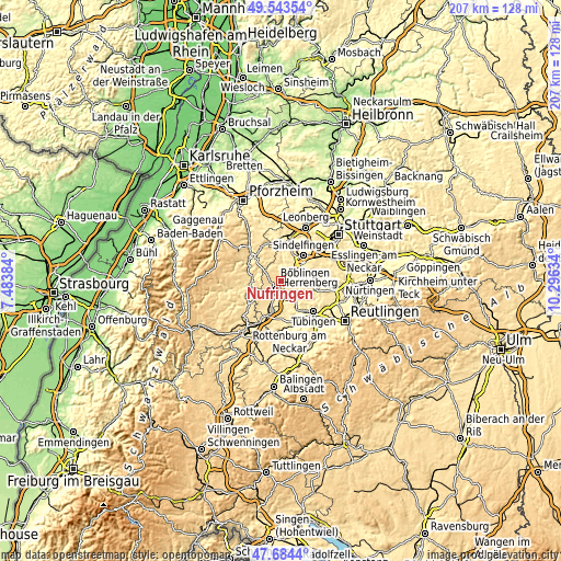 Topographic map of Nufringen