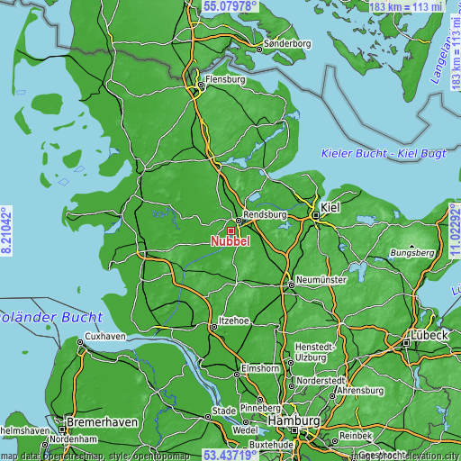 Topographic map of Nübbel