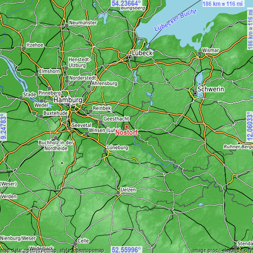 Topographic map of Nostorf