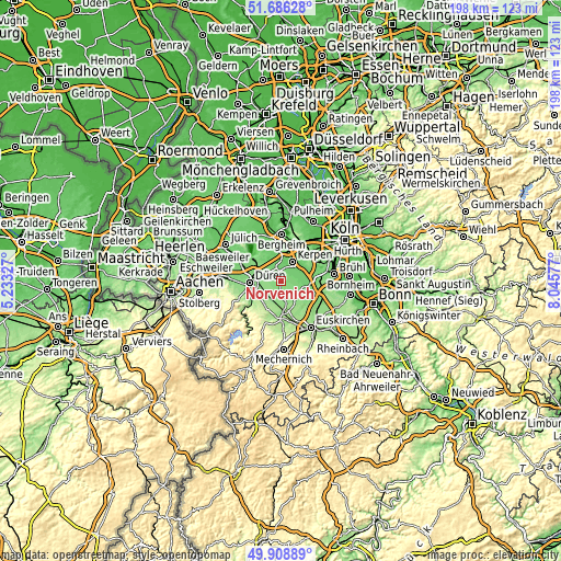 Topographic map of Nörvenich