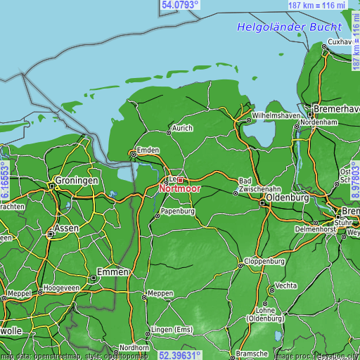 Topographic map of Nortmoor