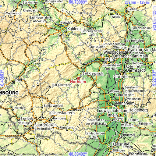 Topographic map of Norheim