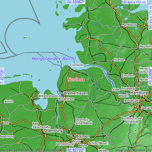 Topographic map of Nordleda