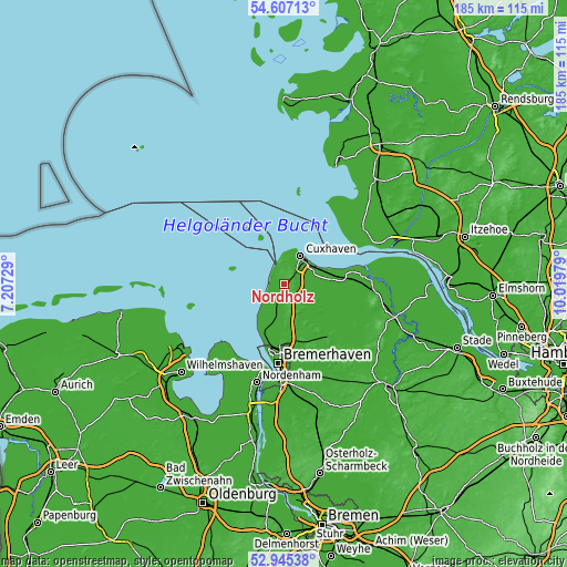 Topographic map of Nordholz