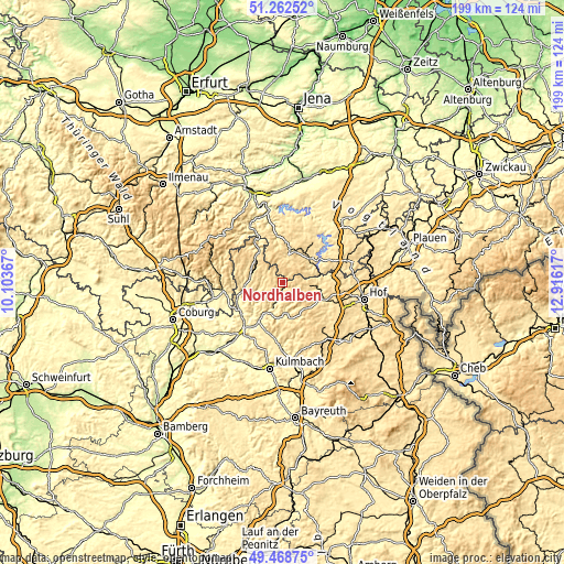 Topographic map of Nordhalben