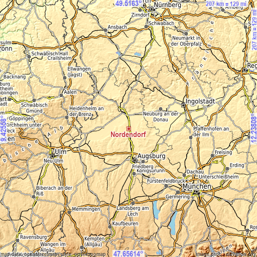 Topographic map of Nordendorf