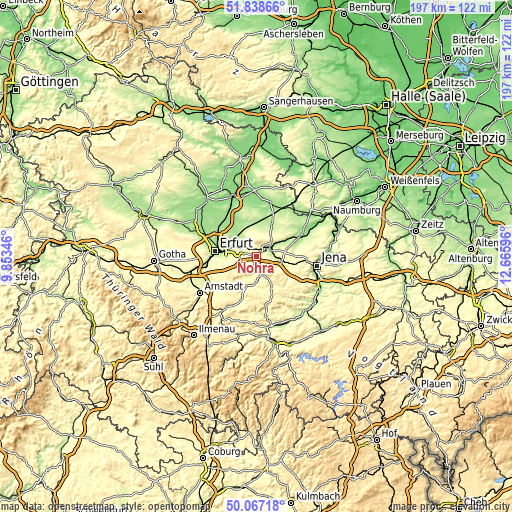 Topographic map of Nohra