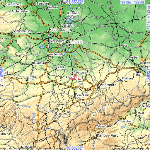 Topographic map of Nobitz