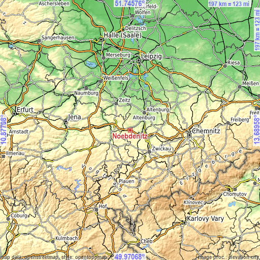 Topographic map of Nöbdenitz