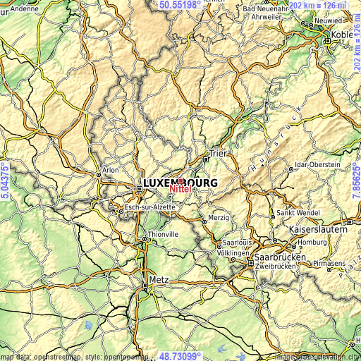 Topographic map of Nittel