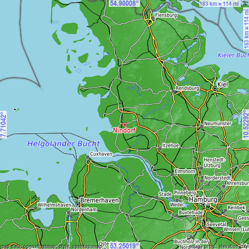 Topographic map of Nindorf