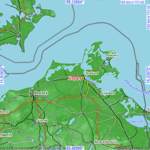 Topographic map of Niepars