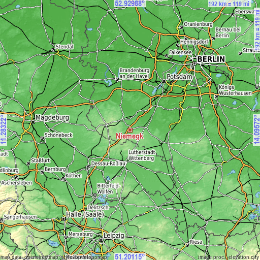 Topographic map of Niemegk